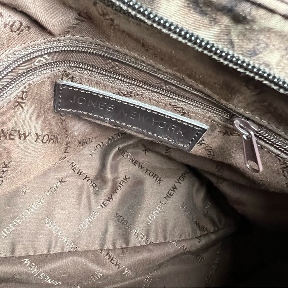 Vintage Y2K Jones New York Snake Python Double Strap Shoulder Bag Brown Purse - Picture 11 of 11